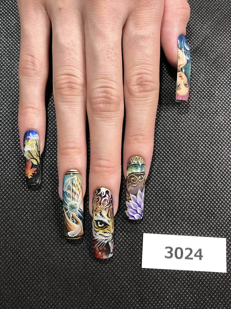 フォトスタイルコンテスト F1:フリースタイルデザインイクステンション|東京ネイルエキスポ ONLINE 2020 ネイルデダンス Nail de Dance スクエアフォーム 100枚sp17sp14