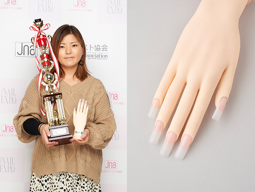 ジュニア部門 ナチュラルスカルプチュア(トレーニングハンド)1位 橋本 多恵子さん